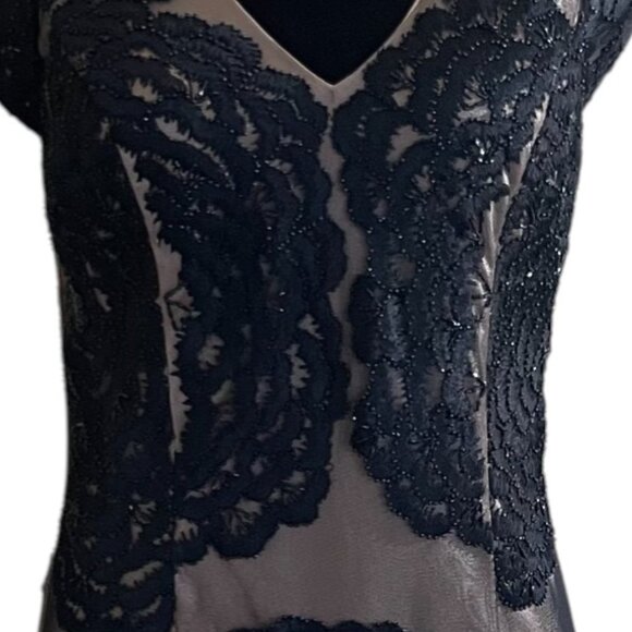 Sue Wong Nocturne Embellished Illusion Dress – Size 14 - Picture 5 of 16